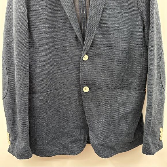 Zara Navy Blue Long Sleeve Two Button Double Lapel Suit Blazer Size‎ 40 - Picture 3 of 9